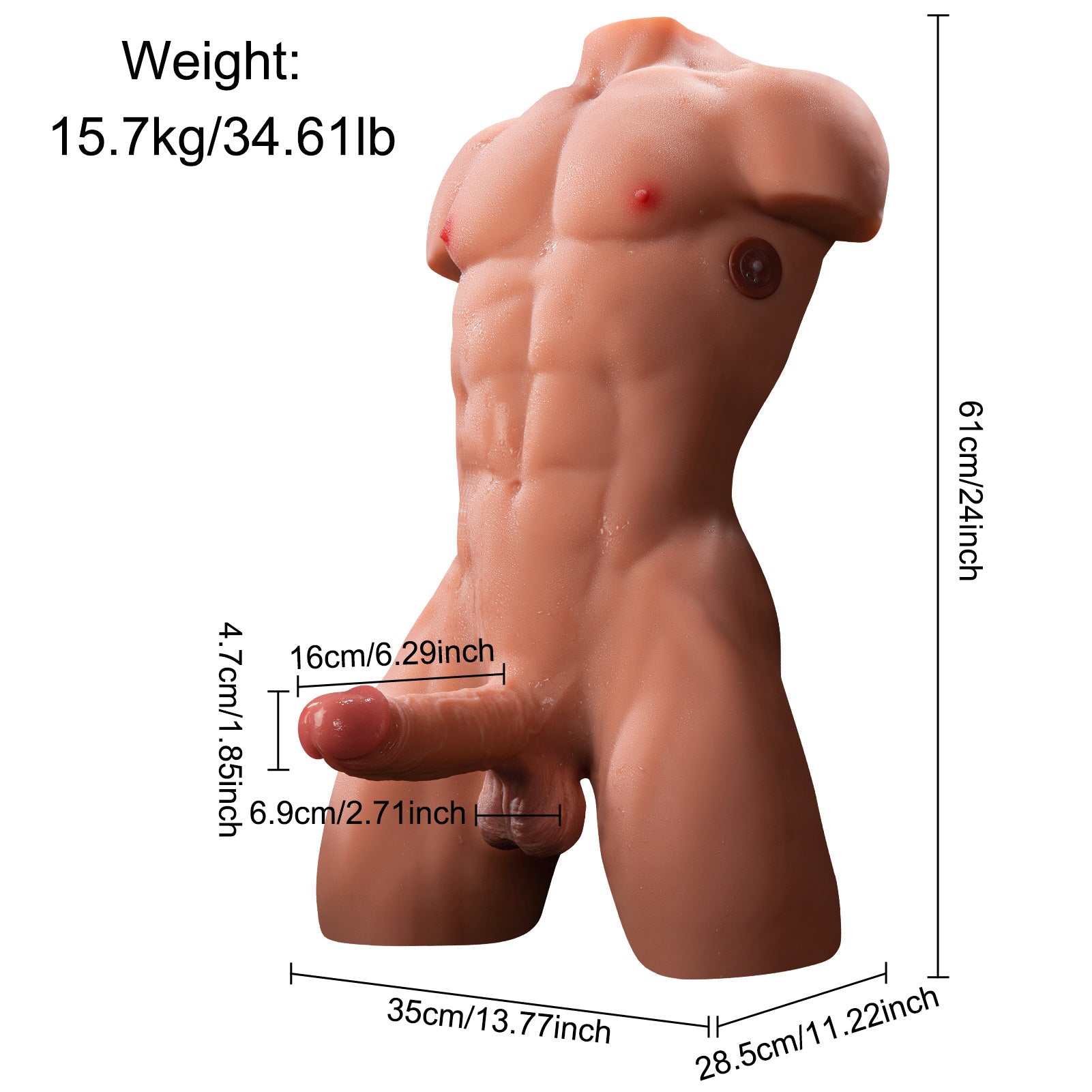 Tom: 34.61lb Thrusting Vibrating Male Torso Sex Doll with Dynamic Moti nastnova Tom: 34.61lb Thrusting Vibrating Male Torso Sex Doll with Dynamic Moti nastnova
