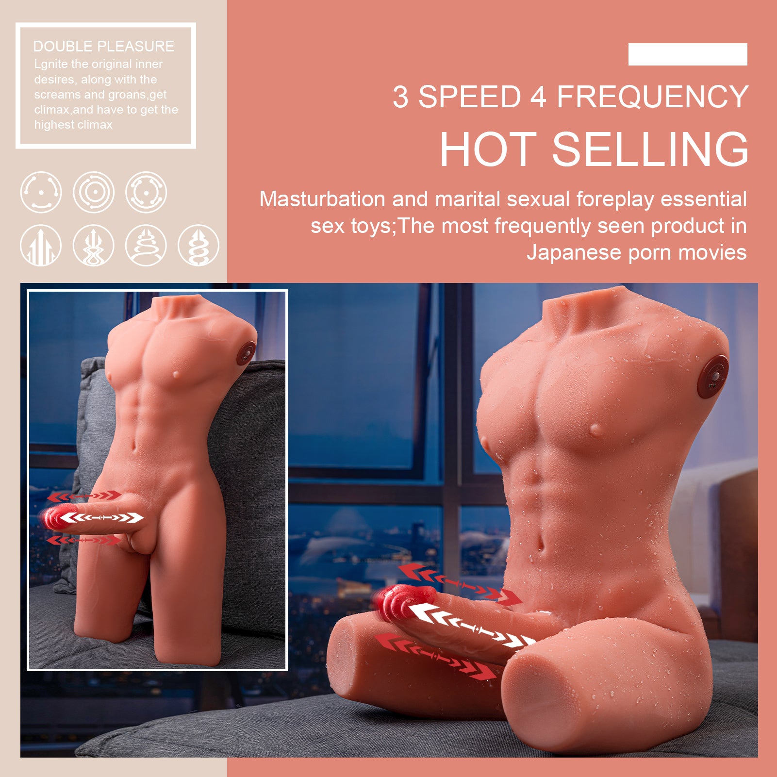 Rob: 17.63lb Thrusting Vibrating Male Sex Doll Full Torso nastnova Rob: 17.63lb Thrusting Vibrating Male Sex Doll Full Torso nastnova