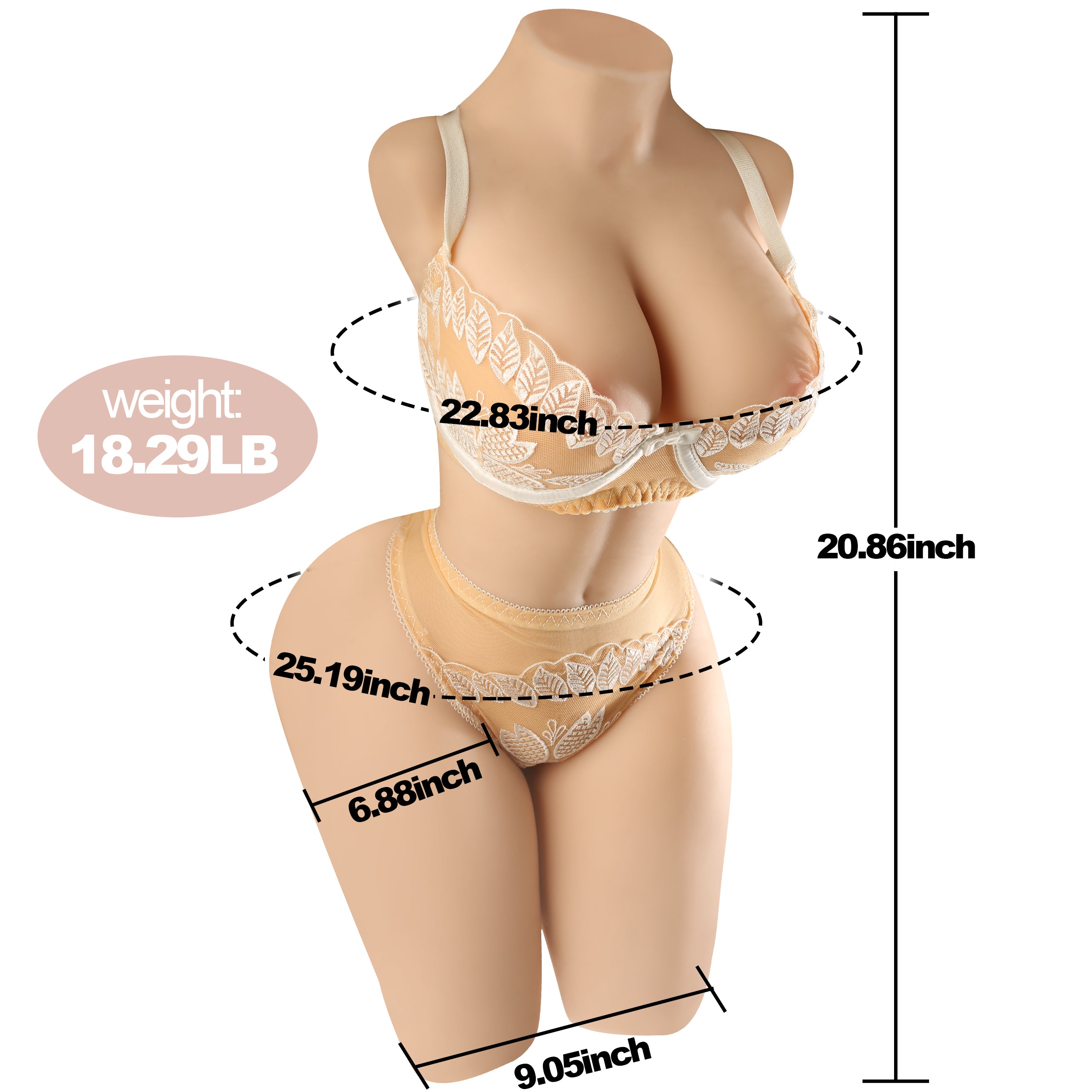 Silicone Sex Dolls TPE Women' Torso Sex Doll for Man Full Life Size Love  Doll are The Best Sex Partners for Men,US Shipping Nature Skin/Flat Chest